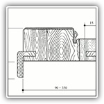 Przekrój ościeżnicy regulowanej 2